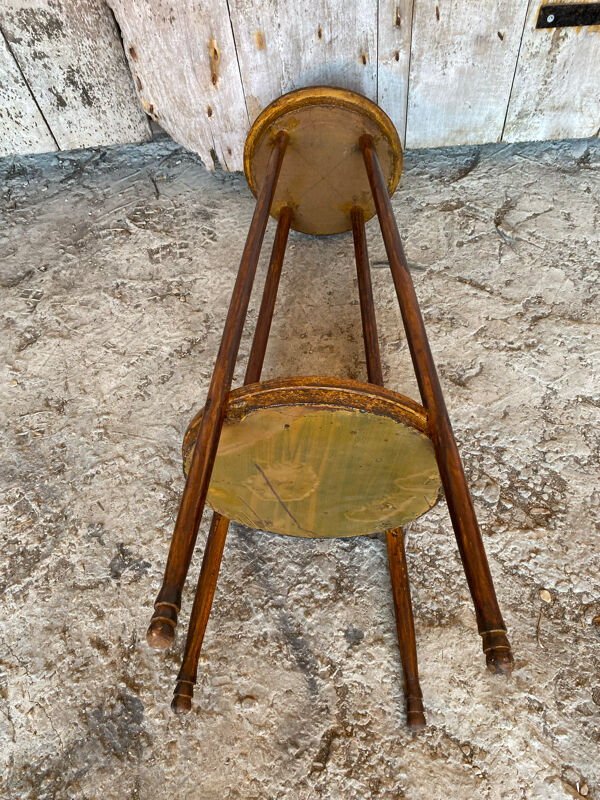 Sellette Haute Guéridon Ancien Bois Porte Pot Vintage