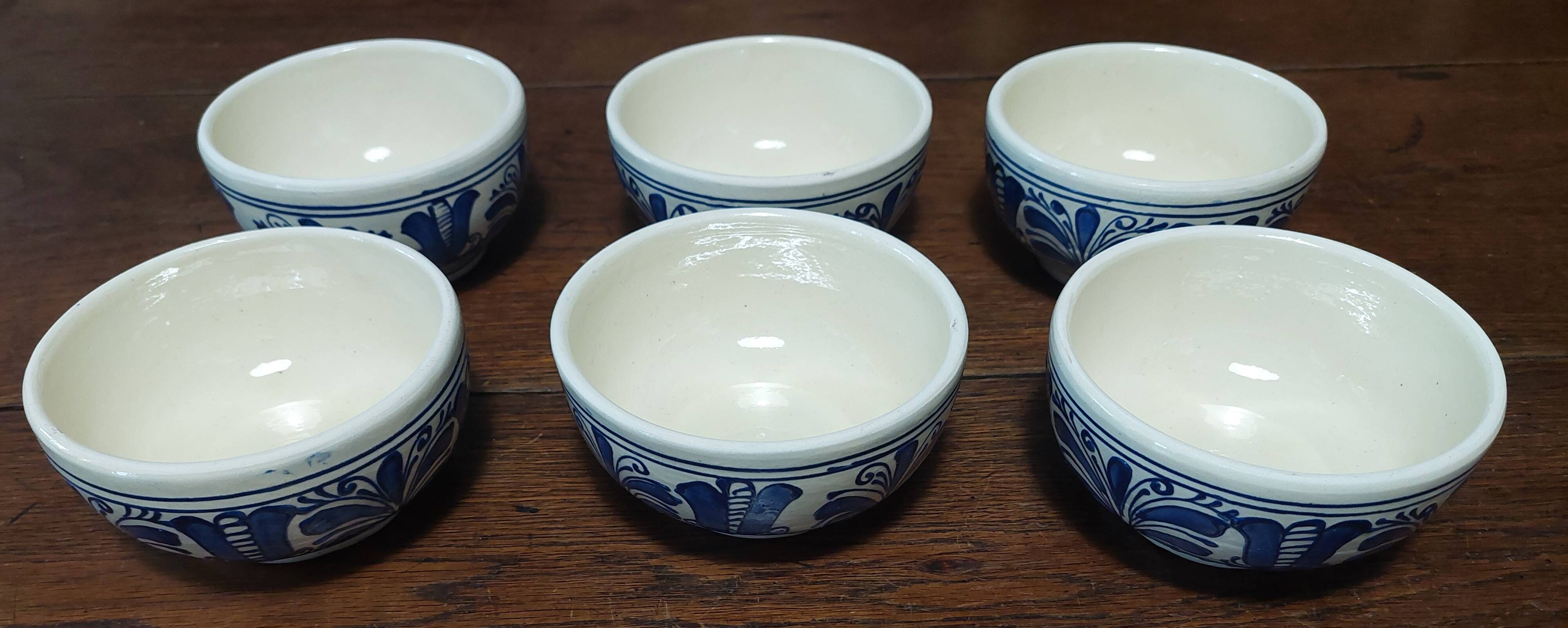 Bowls set of six Korond ceramic Romania 20th century