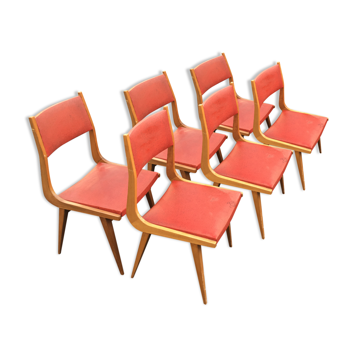 Ensemble de 6 chaises des années 50