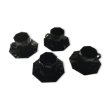 Art Deco-style black coffee cups