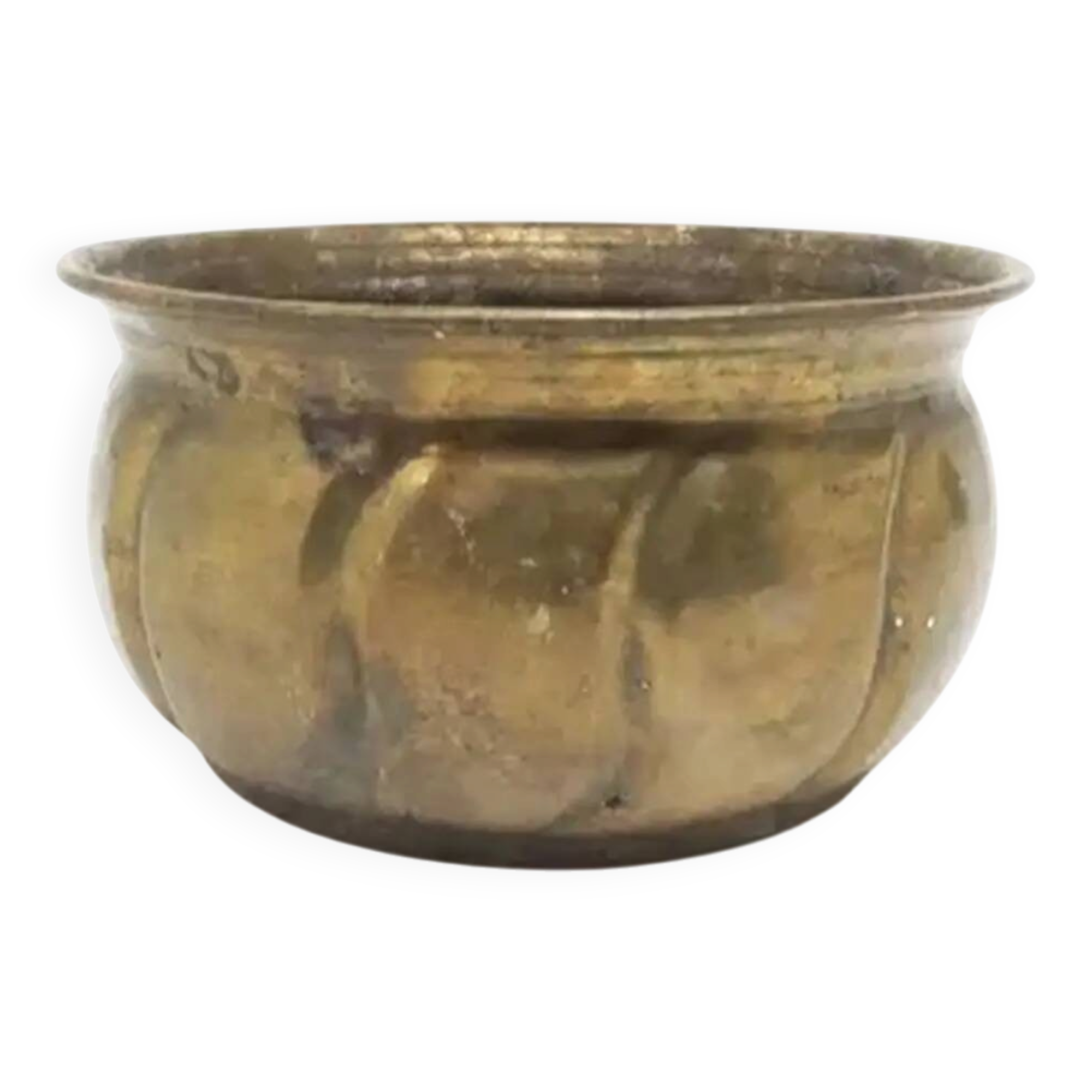Art Deco flowerpot cover, brass, Poland, 1970s