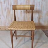 Lit et chaise bois et rotin