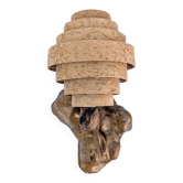 Wall lamp made of wood burl, handcrafted in Sweden, inspired by Hans-Agne Jakobsson – 1970s.