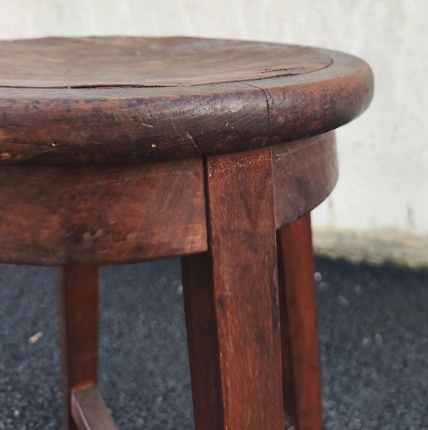 Tabouret haut en chêne massif, 1950