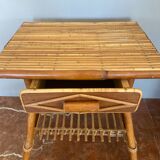 Very beautiful little bamboo bedside table from the 70s