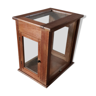 Old glass scale box in teak