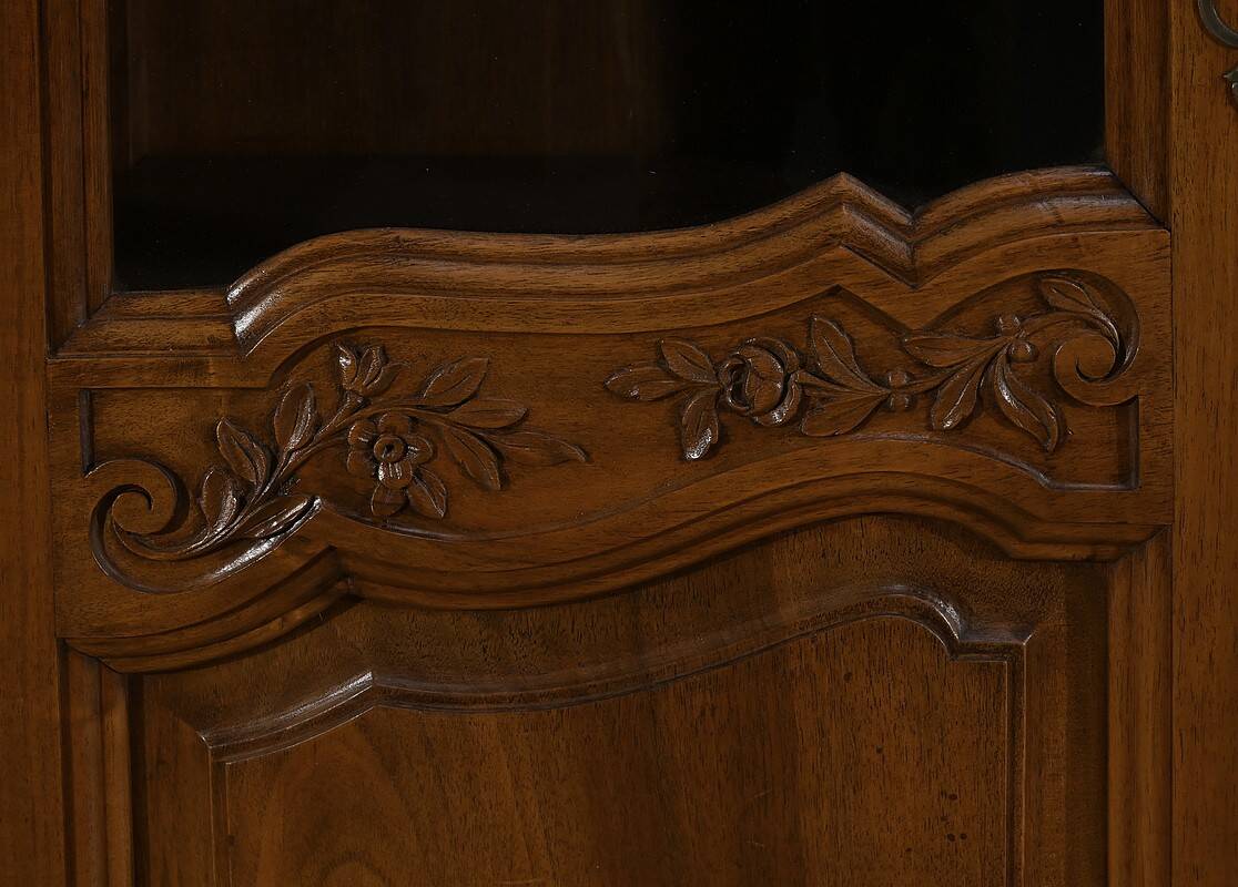 Walnut Display Cabinet, Louis XV Style – Late 19th Century
