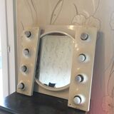Space age mirror and its 2 luminous side lights