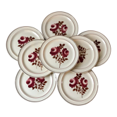 Lot de 8 assiettes plates Moulin des Loups modèle "Roubaix" années 40