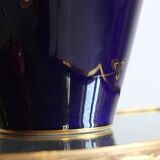 Vase in blue porcelain of Sèvres early twentieth century, 48 cm