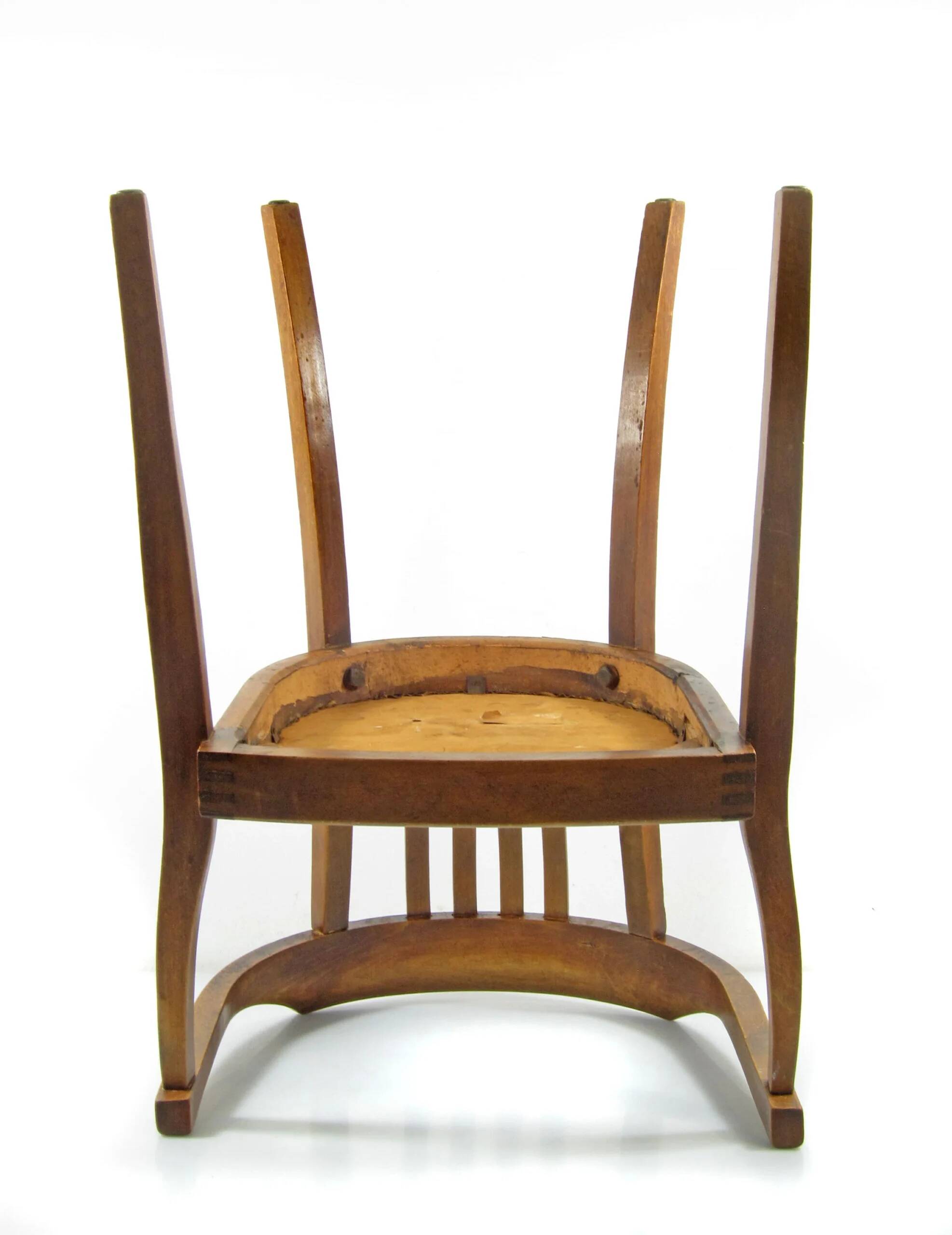 Antique Art Nouveau oak armchair, Austria or Germany circa 1910