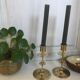 Pair of brass candle holders
