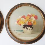 Set of 2 vintage art deco round frames 1940s 1950s cecile hay boots 40s