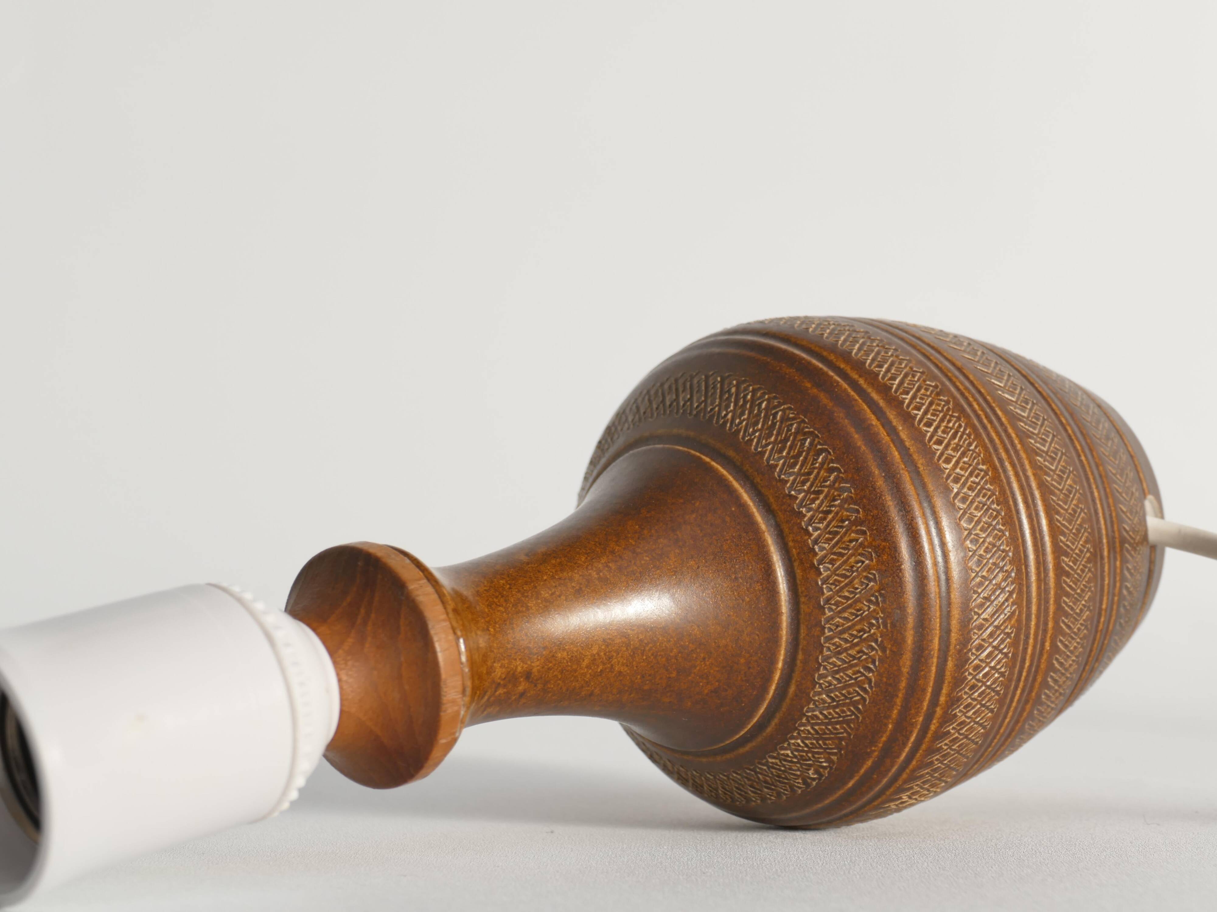 Brown Stoneware Table Lamp, Model number 59617, by Scheurich West Germany 1960s