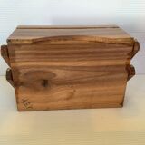 Old wooden cigarette box and ashtray