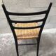 Set of 7 blackened wooden chairs, 1960s vintage