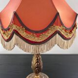 Brass lamp with pagoda shade