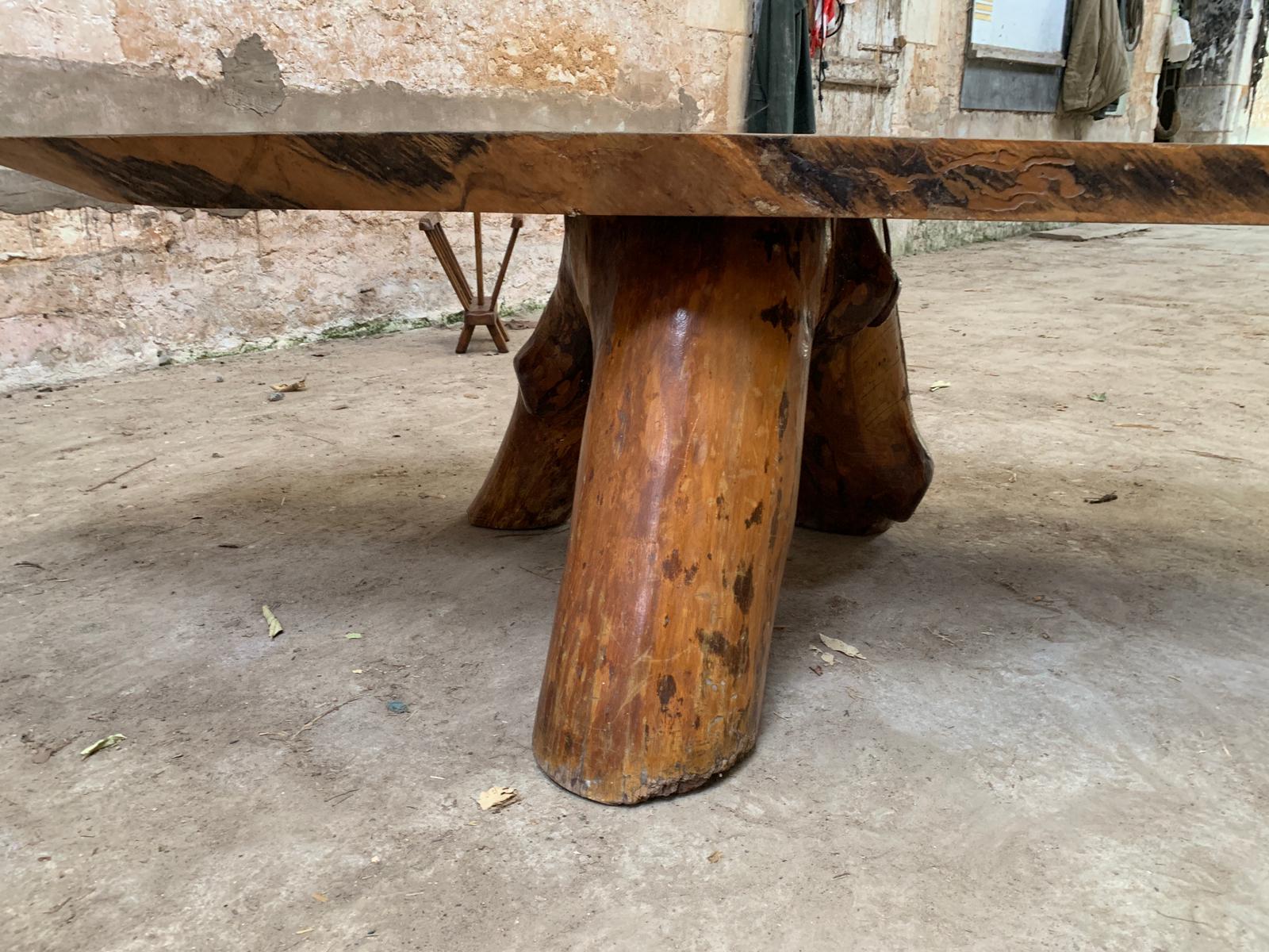 Brutalist coffee table solid wood