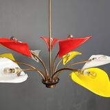 Vintage multi colour italian chandelier, 1960s