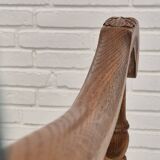 1960s, Danish 2 seater sofa, original condition, furniture wool fabric, solid oak wood.