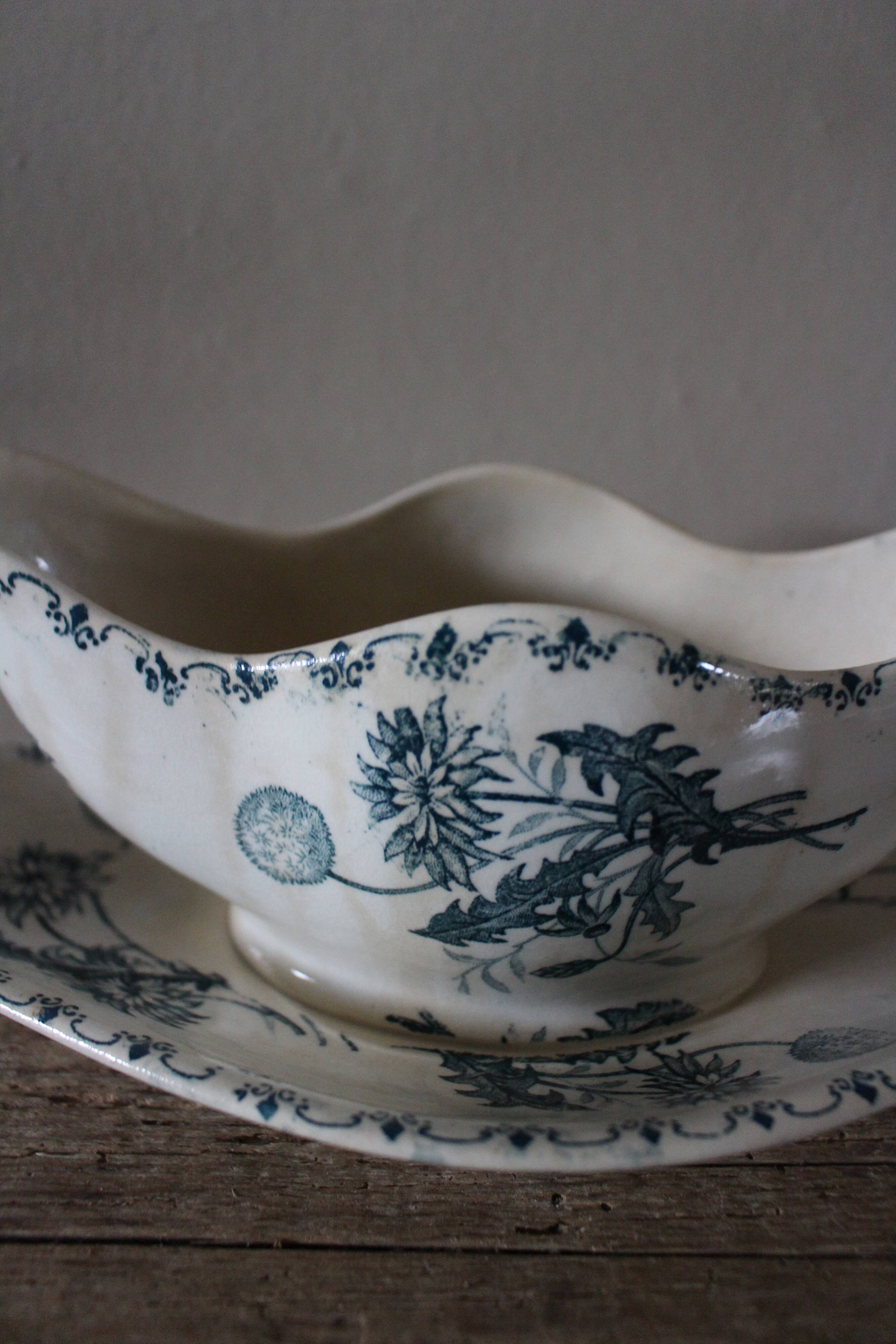Sauceboat Terre de Fer Clairefontaine Blue Dandelion