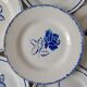 Set of 6 mismatched blue flat plates Digoin Sarreguemines and Saint-Amand
