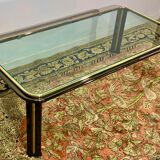Glass coffee table, chromed steel, Design Italy 1960