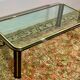 Glass coffee table, chromed steel, Design Italy 1960
