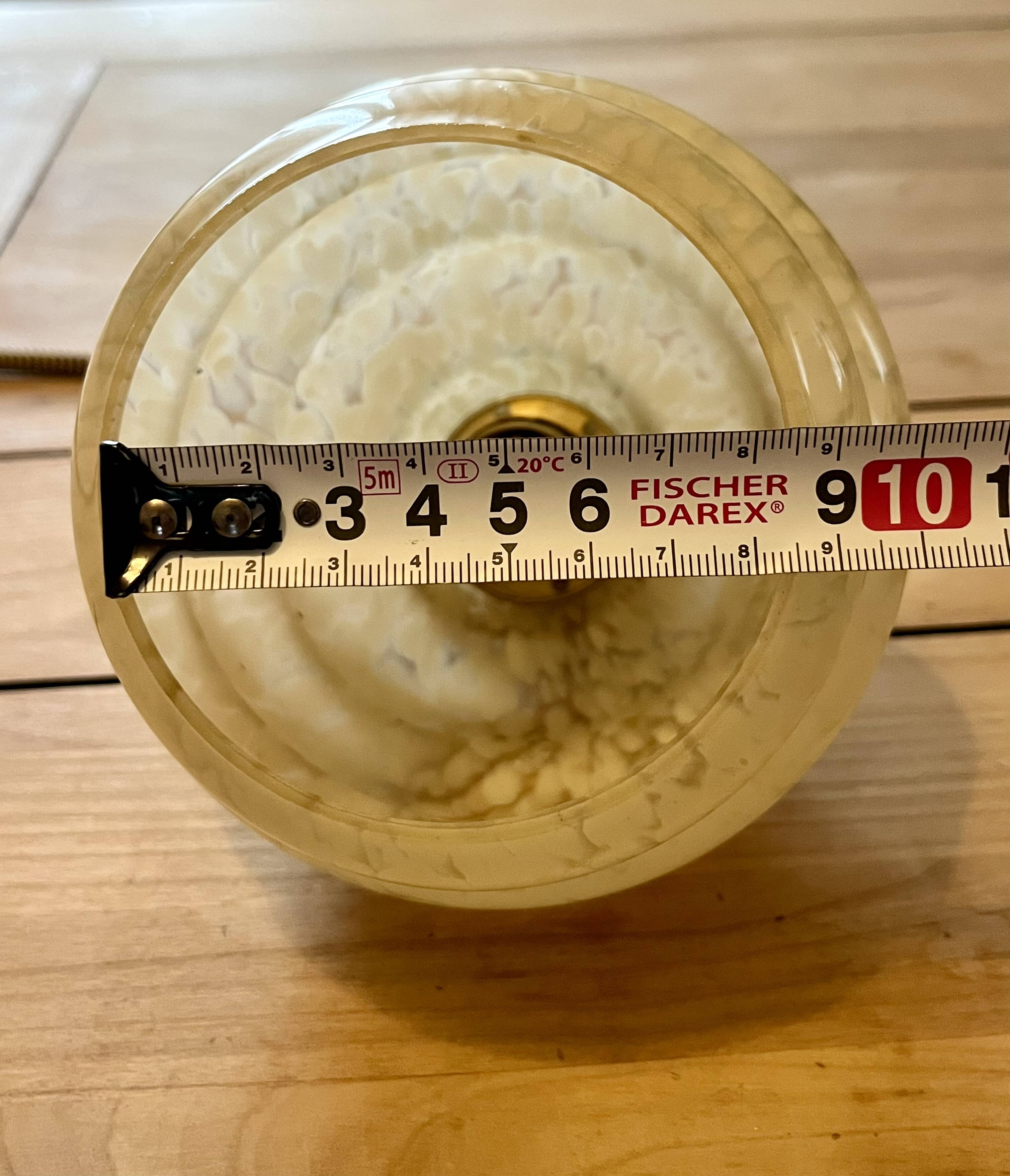 Suspension vintage "Ruche" en verre moucheté ambré – Années 70
