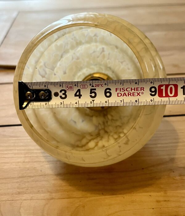 Suspension vintage ''Ruche'' en verre moucheté ambré – Années 70