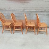 4 windsor chairs in vintage pine 1970 1980
