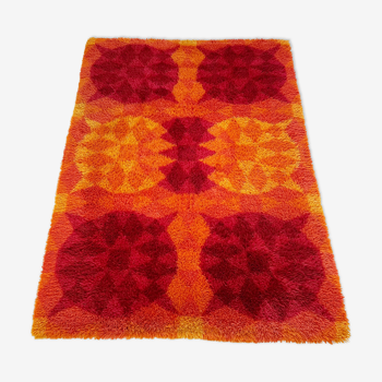 Tapis abstrait scandinave, Suède, années 1970, 140x200 cm