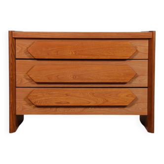 Vintage chest of drawers in solid elm, 1980
