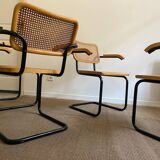 Fauteuils f62 Cesca par Marcel Breuer