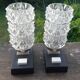 Hillebrand lamps chiseled glass 70s, set of 2