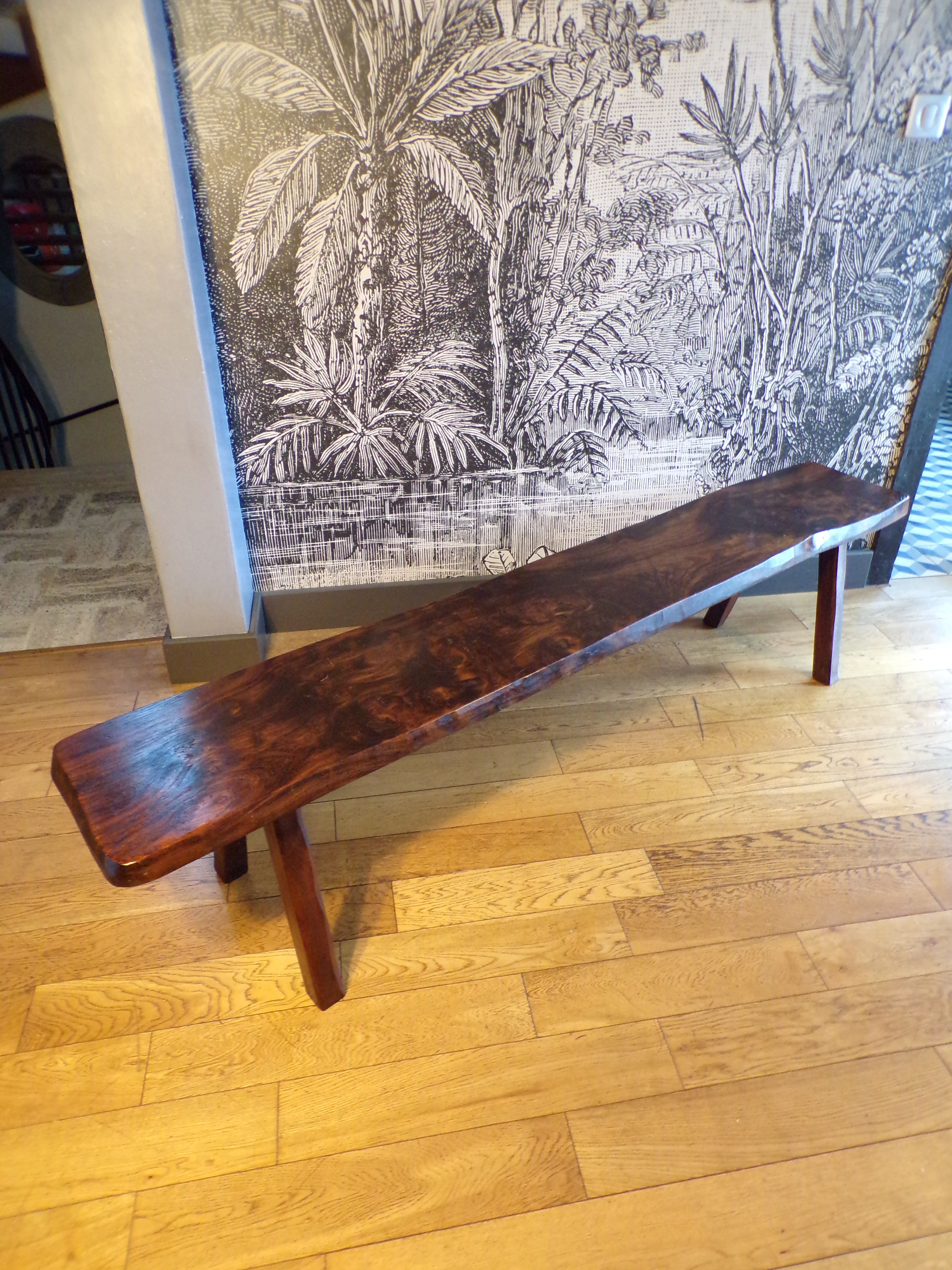 Brutalist elm bench