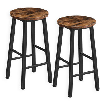 set of 2 brown bar stools