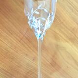 Set 6 engraved crystal wine glasses