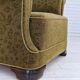 Années 1950, fauteuil relax vintage danois en tissu vert, état d’origine.