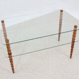 Table basse italienne à double étagère des années 1940
