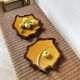 2 assiettes « feuille » céramique jaune