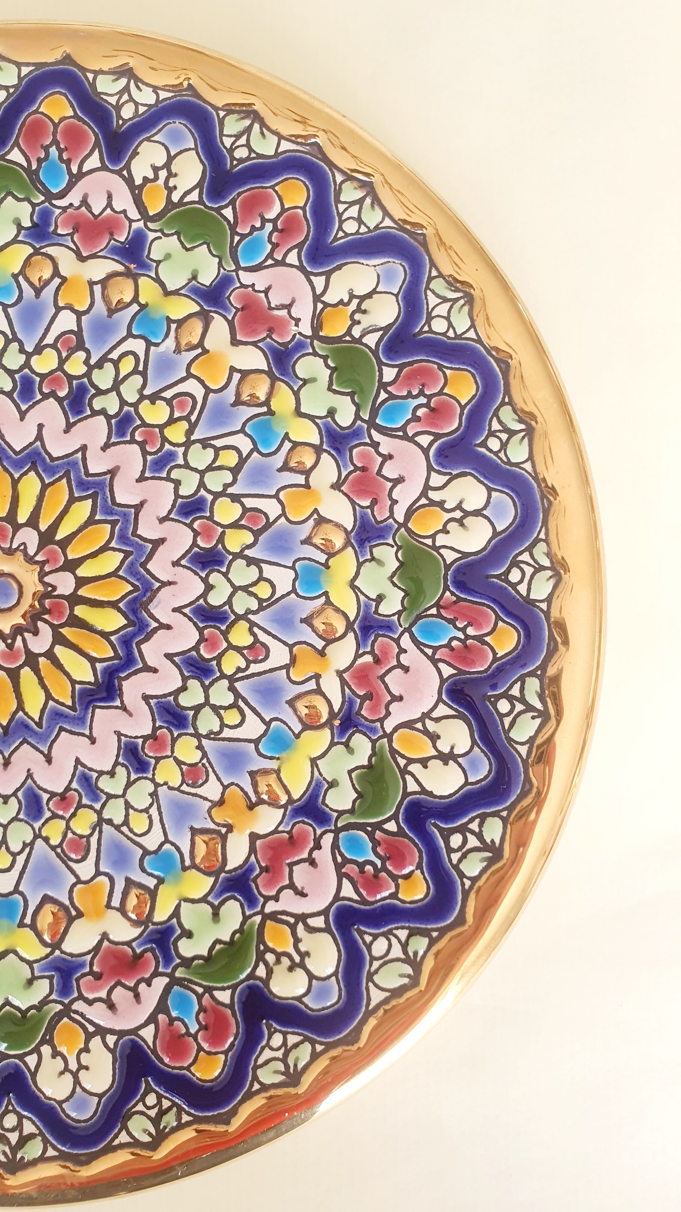 Assiette décorative émail et or Cercolon Espagne