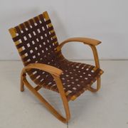 Fauteuil en bois de hêtre courbé, design Jan Vaněk, années 1930.