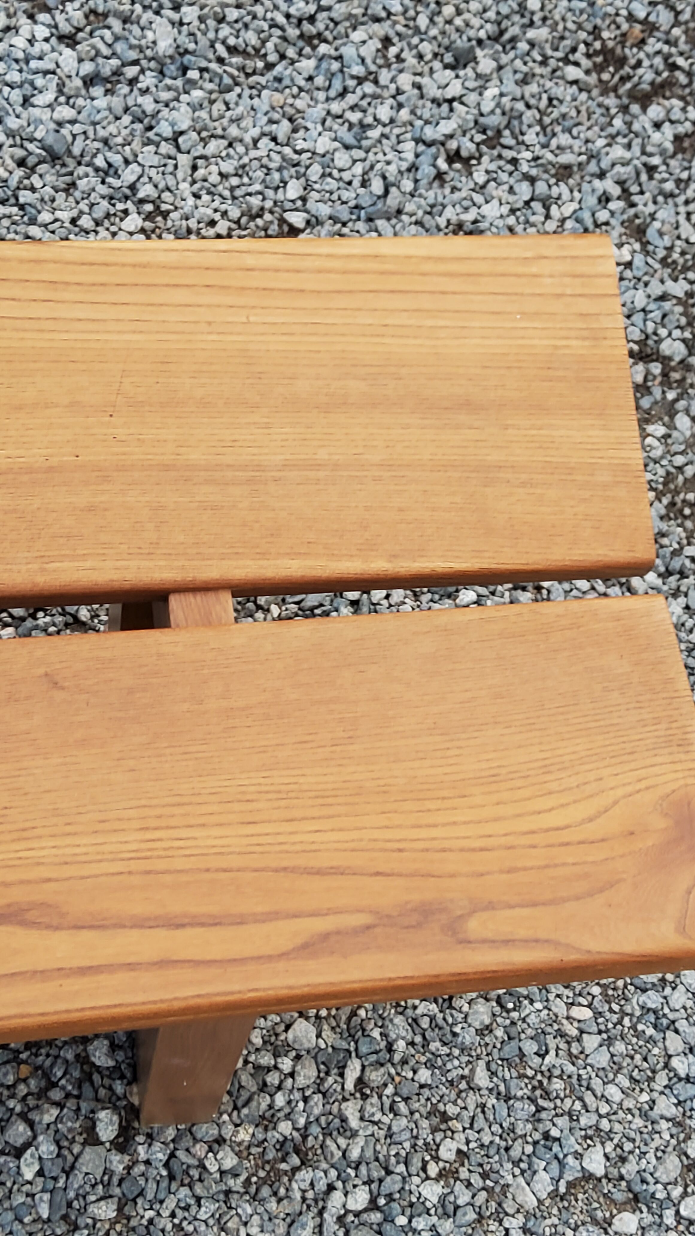 Solid elm bench from the 70s