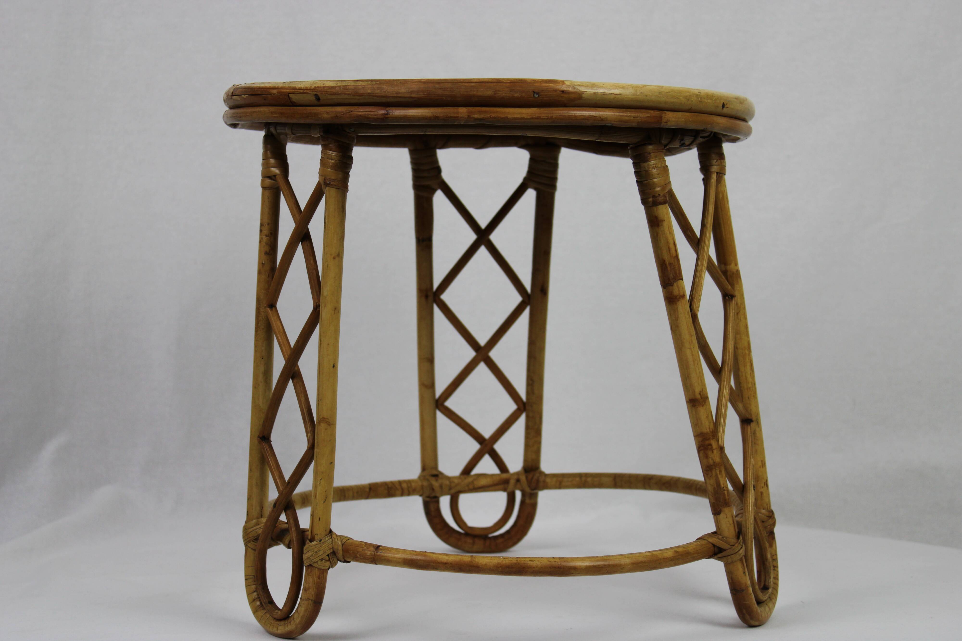 Rattan side table