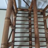 Wicker and bamboo magazine rack