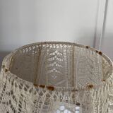 Sandstone lamp with lace shade