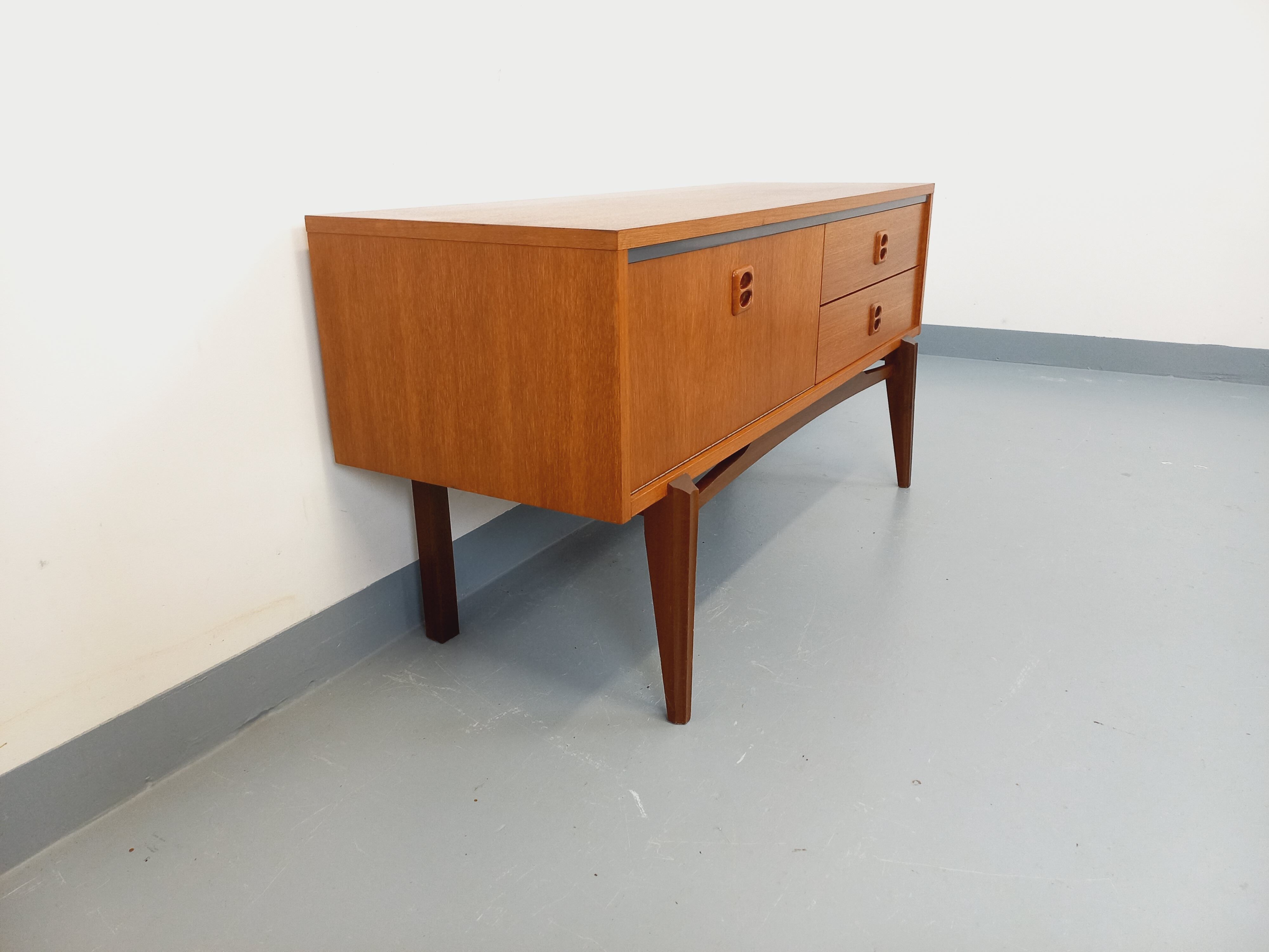 Small vintage Scandinavian teak sideboard from the 1960s.
