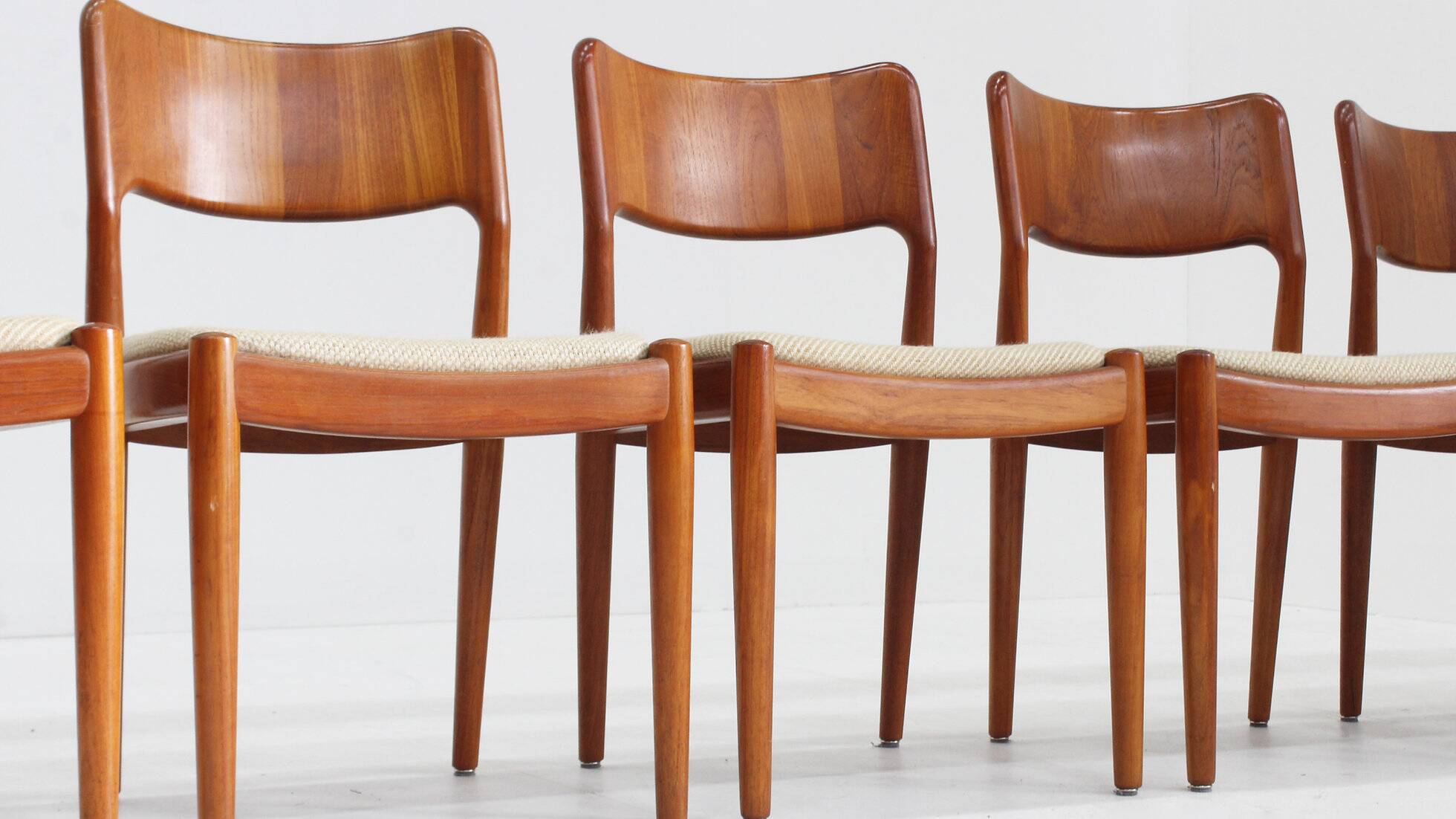 Vintage Danish teak dining chairs by Glostrup, set of 6