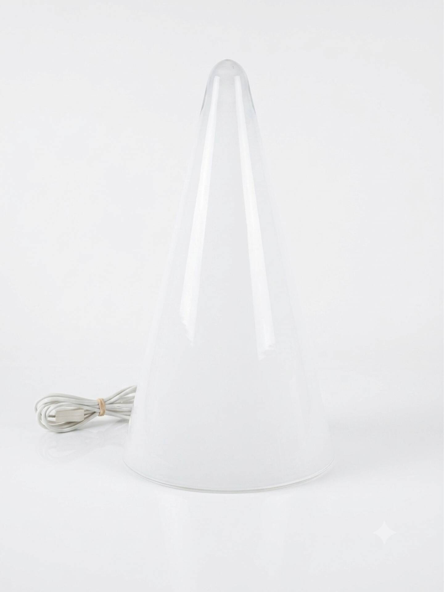 Vintage cone lamp in white opaline glass – SCE edition, France 1980s